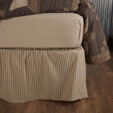 Farmhouse Star Ticking Stripe Bed Skirts VHC Brands - The Fox Decor